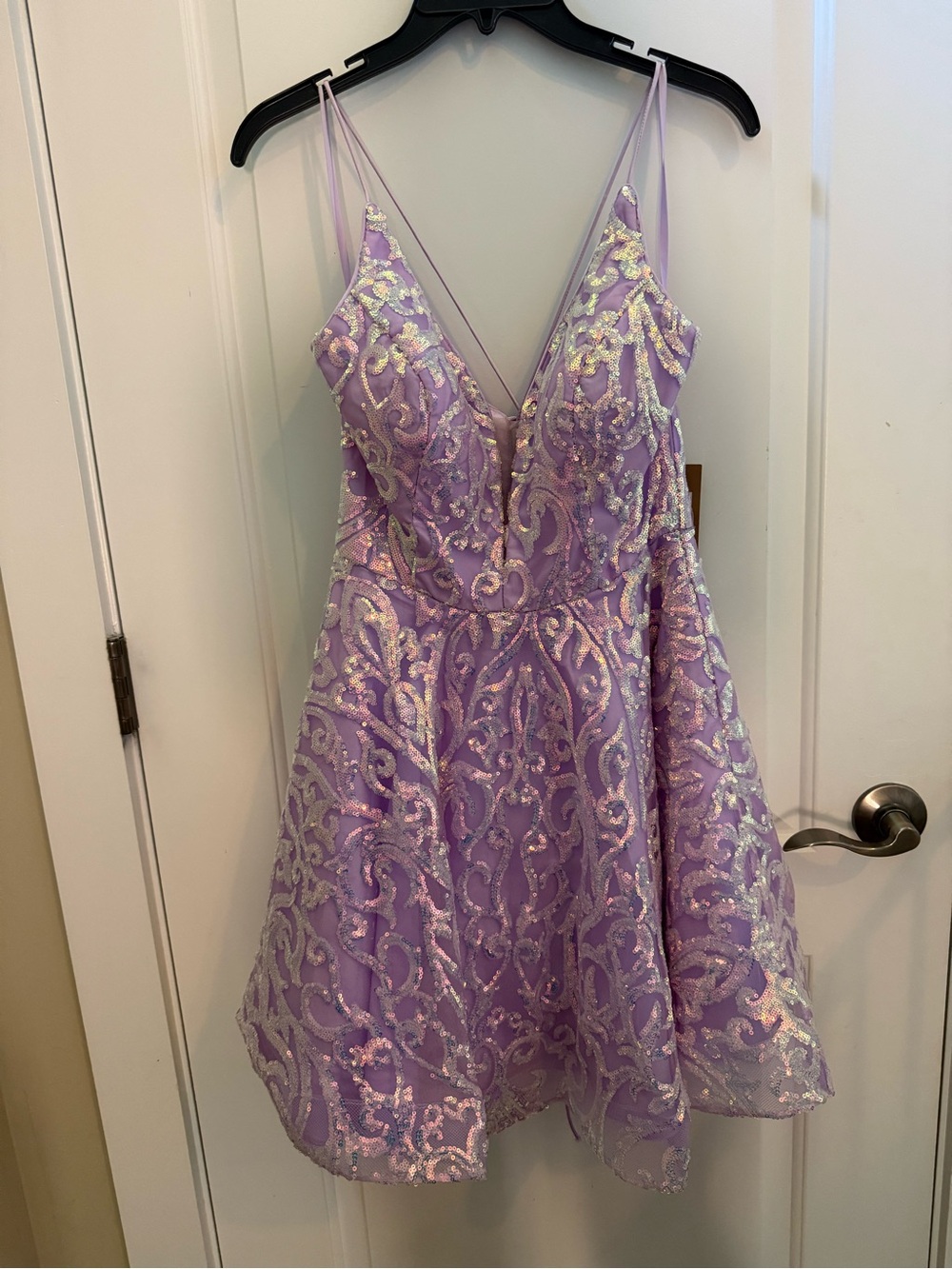 Amelia Couture Lilac Sequin Embellished homecoming dress